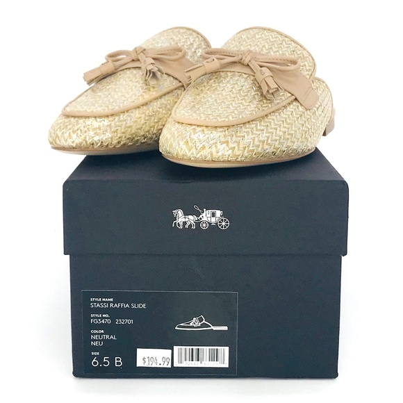Coach Stassi Raffia Slide Size 6.5 US Women - Picture 8 of 8